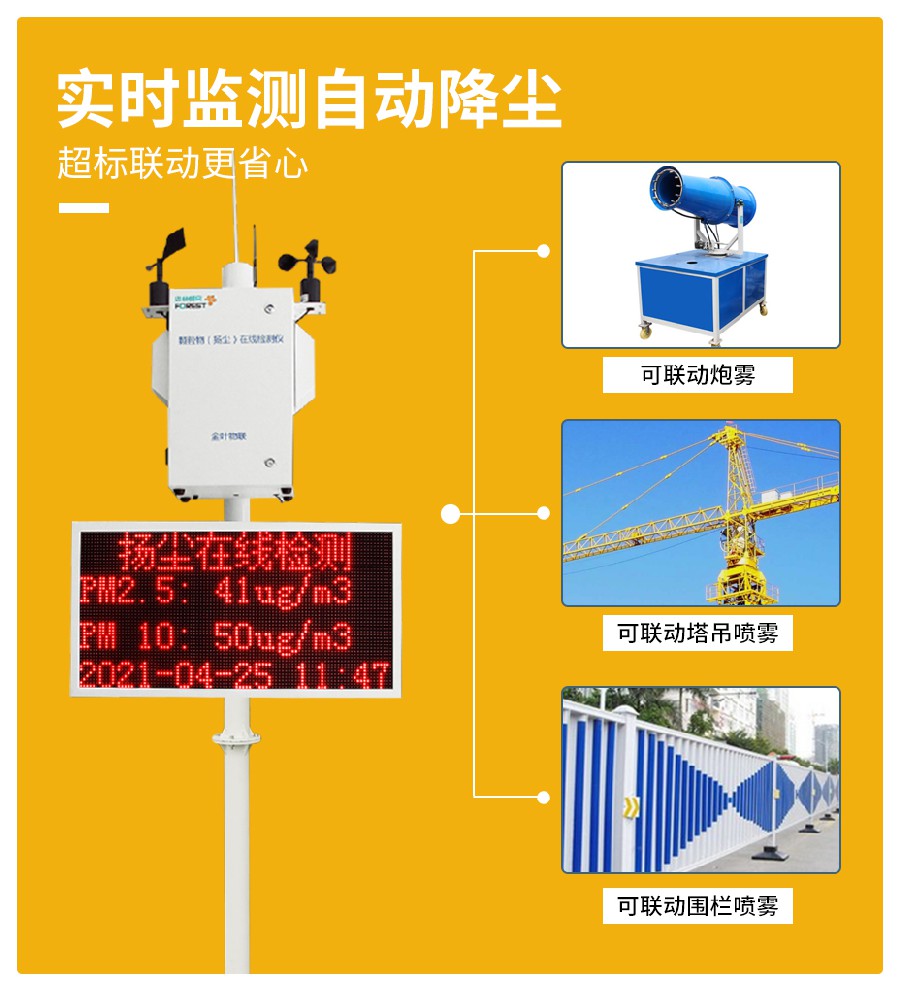 高科技！工地?fù)P塵監(jiān)測系統(tǒng)實(shí)現(xiàn)測塵降塵的最佳效果